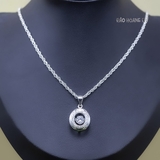 Mặt Dây Chuyền Bạc Nữ Hình Bầu Dục Đá Có Thể Chuyển Động M2412170045