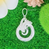 Mặt Dây Chuyền Bạc Nữ Tròn Đính 3 Dải Đá Lấp Lánh M2412170012