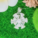 Mặt Dây Chuyền Bạc Nữ Hình Bông Hoa 6 Cánh Hai Tầng Sang Trọng Tinh Tế M2412170037