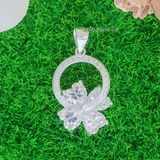 Mặt Dây Chuyền Bạc Nữ Hình Bông Hoa 4 Cánh Đá Trái Tim Nổi Bật M2412170064