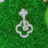 Mặt Dây Chuyền Bạc Nữ Cỏ 4 Lá Cánh Trơn Đá Trắng M2409220042