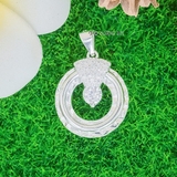 Mặt Dây Chuyền Bạc Nữ Tròn Kiểu Phay Sáng Đính Đá Lấp Lánh M2412170067