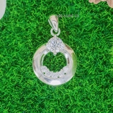 Mặt Dây Chuyền Bạc Nữ Tròn Đá 5 Ly Nhỏ Xinh M2412170047
