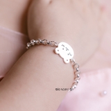 Lắc Tay Bạc Trẻ Em Hình Mặt Gấu Dễ Thương
