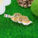 Mặt Dây Chuyền Bạc Nữ Phong Thủy Hồ Ly Đá Vàng Trơn Không Đá M2412170003