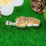 Mặt Dây Chuyền Bạc Nữ Phong Thủy Hồ Ly Đá Vàng Trơn Không Đá M2412170003