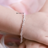 Lắc Tay Bạc Trẻ Em Kiểu Dây Mắt Xích Đôi