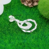 Mặt Dây Chuyền Bạc Nữ Vòng Tròn Xoắn Kết Hợp Hình Giọt Nước M2412170026