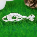 Mặt Dây Chuyền Bạc Nữ Vòng Tròn Xoắn Kết Hợp Hình Giọt Nước M2412170026
