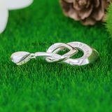 Mặt Dây Chuyền Bạc Nữ Kiểu Giọt Nước Trơn Ít Đá Sáng Đẹp M2412170014