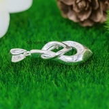 Mặt Dây Chuyền Bạc Nữ Kiểu Giọt Nước Trơn Ít Đá Sáng Đẹp M2412170014