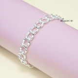 Lắc Tay Bạc Ta Kiểu Dây Đơn Bản To Mắt Thưa L2410160034