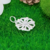 Mặt Dây Chuyền Bạc Nữ Hình Bông Hoa 6 Cánh Trái Tim Đẹp Xuất Sắc M2412170101