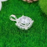 Mặt Dây Chuyền Bạc Nữ Phong Thủy Hoa Tròn Đá Trắng M2409250037