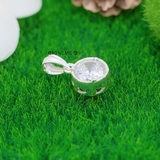 Mặt Dây Chuyền Bạc Nữ Phong Thủy Mặt Tròn Đá Trắng M2409250034