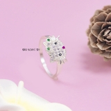 Nhẫn Bạc Trẻ Em Hình Mặt Mèo Kitty Đính Đá N2409030034