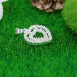 Mặt Dây Chuyền Bạc Nữ Thiết Kế Sáng Tạo Trái Tim 2 Vòng Nổi Bật M2412170080