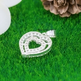 Mặt Dây Chuyền Bạc Nữ Thiết Kế Sáng Tạo Trái Tim 2 Vòng Nổi Bật M2412170080