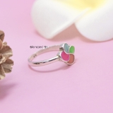 Nhẫn Bạc Trẻ Em Hình Bông Hoa Nhiều Màu