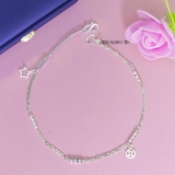Lắc Chân Bạc Nữ Kiểu Dây Đơn Kết Hợp Sợi Tròn Sáng Tạo L2410150032