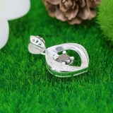 Mặt Dây Chuyền Bạc Nữ Chiếc Lá Đá Đen Sang Trọng M2412170089