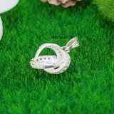 Mặt Dây Chuyền Bạc Nữ Kiểu Xoắn Đính Đá Đẹp M2412130002