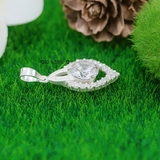 Mặt Dây Chuyền Bạc Nữ Hình Chiếc Lá Đá 8 Ly Sang Trọng M2412170084
