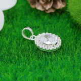 Mặt Dây Chuyền Bạc Nữ Hình Bầu Dục Đính Đá Lấp Lánh M2412170070