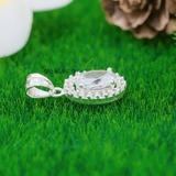 Mặt Dây Chuyền Bạc Nữ Hình Bầu Dục Đính Đá Lấp Lánh M2412170070