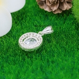 Mặt Dây Chuyền Bạc Nữ Hình Bầu Dục Đính Đá Lấp Lánh M2412170070