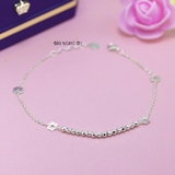 Lắc Chân Bạc Nữ S925 Dãy Hạt Tròn Những Bông Hoa Xinh Xắn