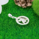 Mặt Dây Chuyền Bạc Nữ S925 Tròn Hình Bông Hoa 4 Cánh Đính Đá Tinh Tế M2409210036