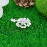 Mặt Dây Chuyền Bạc Nữ Hoa 6 Cánh Trơn Đá Sáng Lấp Lánh M2412170059
