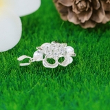Mặt Dây Chuyền Bạc Nữ Hoa 6 Cánh Trơn Đá Sáng Lấp Lánh M2412170059