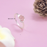 Nhẫn Bạc Trẻ Em Hình Trái Tim Bông Hoa Màu Hồng N2409040021
