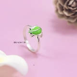 Nhẫn Bạc Trẻ Em Hình Con Ếch Màu Xanh Ngộ Nghĩnh N2409040006
