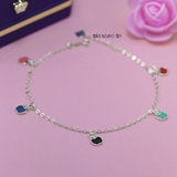 Lắc Chân Bạc Nữ S925 Quả Táo Nhiều Màu Xinh Xắn