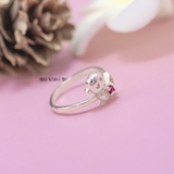 Nhẫn Bạc Trẻ Em Hình Con Vịt Gắn Đá Đỏ N2409030060