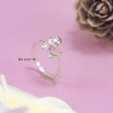 Nhẫn Bạc Trẻ Em Hình Con Vịt Gắn Đá Hồng N2409030057