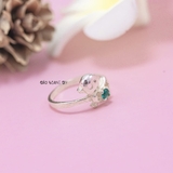 Nhẫn Bạc Trẻ Em Hình Con Vịt Gắn Đá Xanh Dương N2409030056