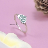 Nhẫn Bạc Trẻ Em Hình Trái Tim Bông Hoa Màu Xanh N2409040022