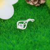 Mặt Dây Chuyền Bạc Nữ Hình Giọt Nước Đá 5Ly5 Xinh Xắn M2412170039