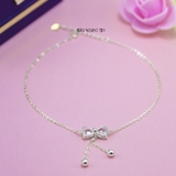 Lắc Chân Bạc Nữ S925 Hình Chiếc Nơ Đá Trắng Xinh Xắn L2410140037