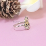 Nhẫn Bạc Trẻ Em Hình Mặt Thỏ Màu Trắng Vàng N2409040001
