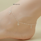 Lắc Chân Bạc Nữ S925 Kiểu Trái Tim Chia Đôi L2410140050