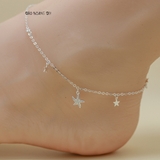 Lắc Chân Bạc Nữ S990 Nguyên Chất Hình Sao Biển Đính Đá Lấp Lánh