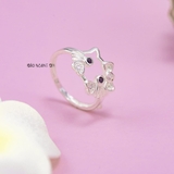Nhẫn Bạc Trẻ Em Hình Mặt Mèo Kitty Đính Đá N2409030037