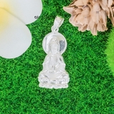Mặt Dây Chuyền Bạc Nữ Phật Quan Âm Có In Chữ Phật Mặt Sau Size Vừa M2412170011