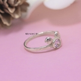 Nhẫn Bạc Trẻ Em Hình Mặt Gấu Gắn Đá Trắng N2409030062