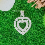 Mặt Dây Chuyền Bạc Nữ Thiết Kế Sáng Tạo Trái Tim 2 Vòng Nổi Bật M2412170080